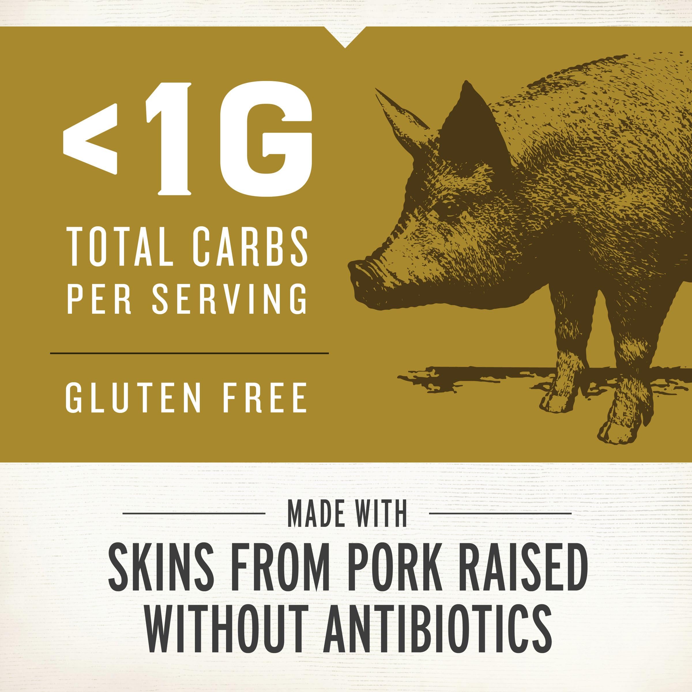 Closeup of seasoned EPIC pork rinds high-protein keto-friendly snack.