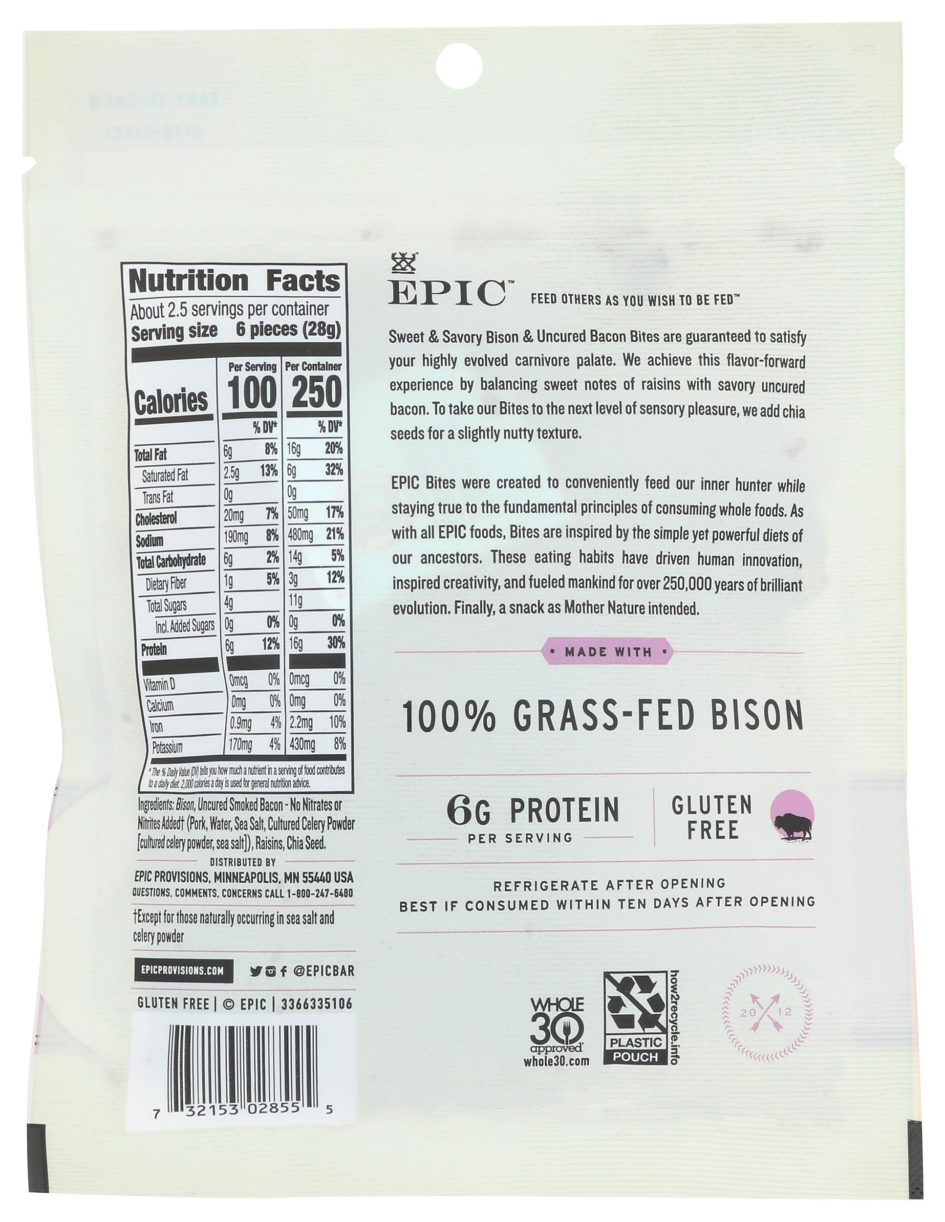 Epic Protein Bites bite close-up highlights chewy texture ideal for quick energy.