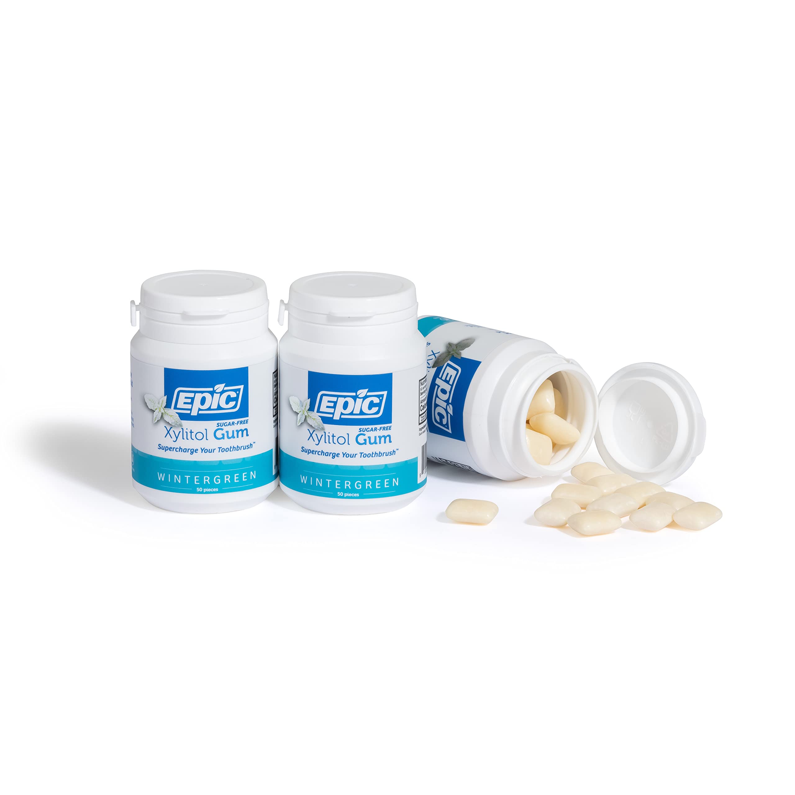 Epic three-pack dental gum ready for daily use in busy routines.