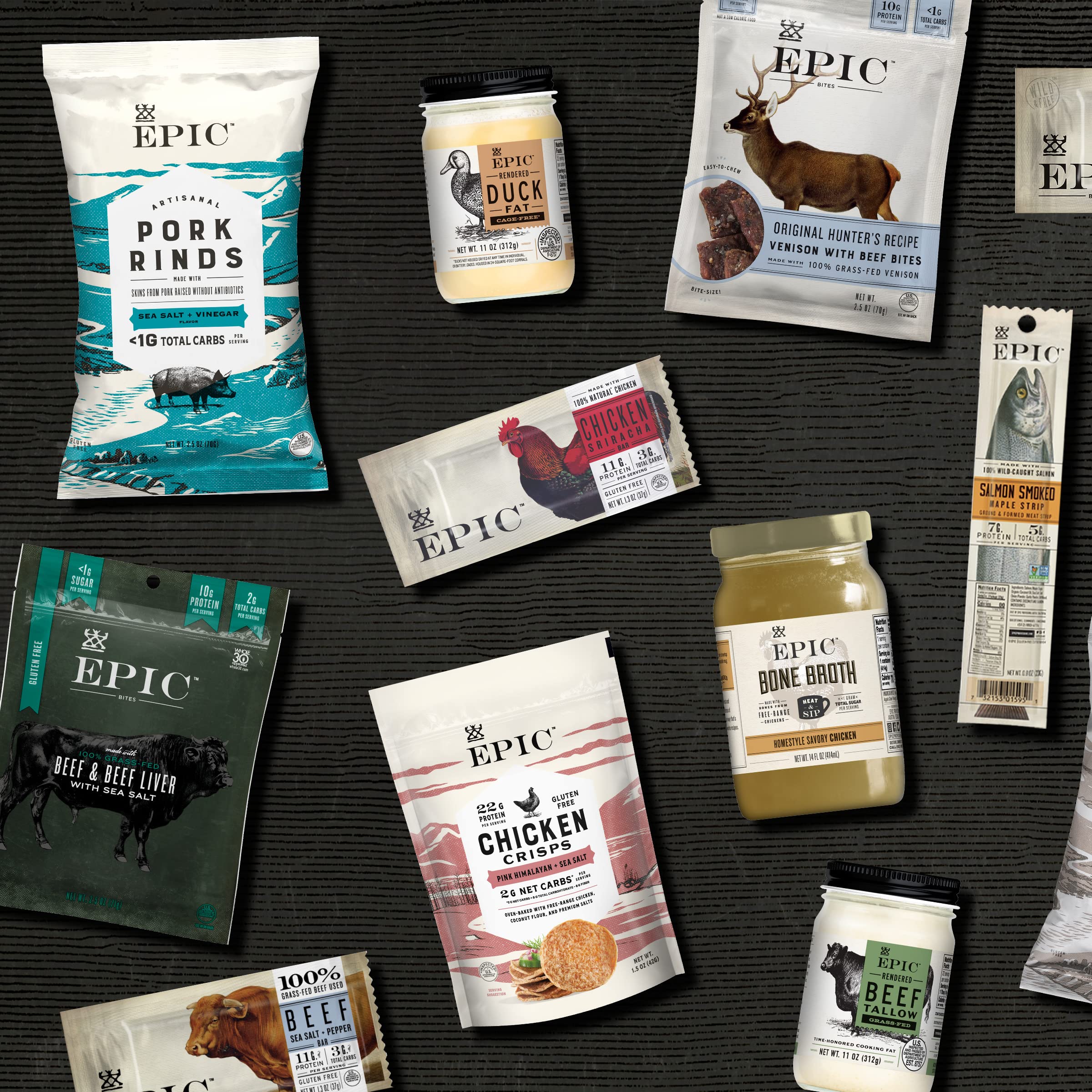 Keto-friendly EPIC venison bar highlighted for low-carb snacking.