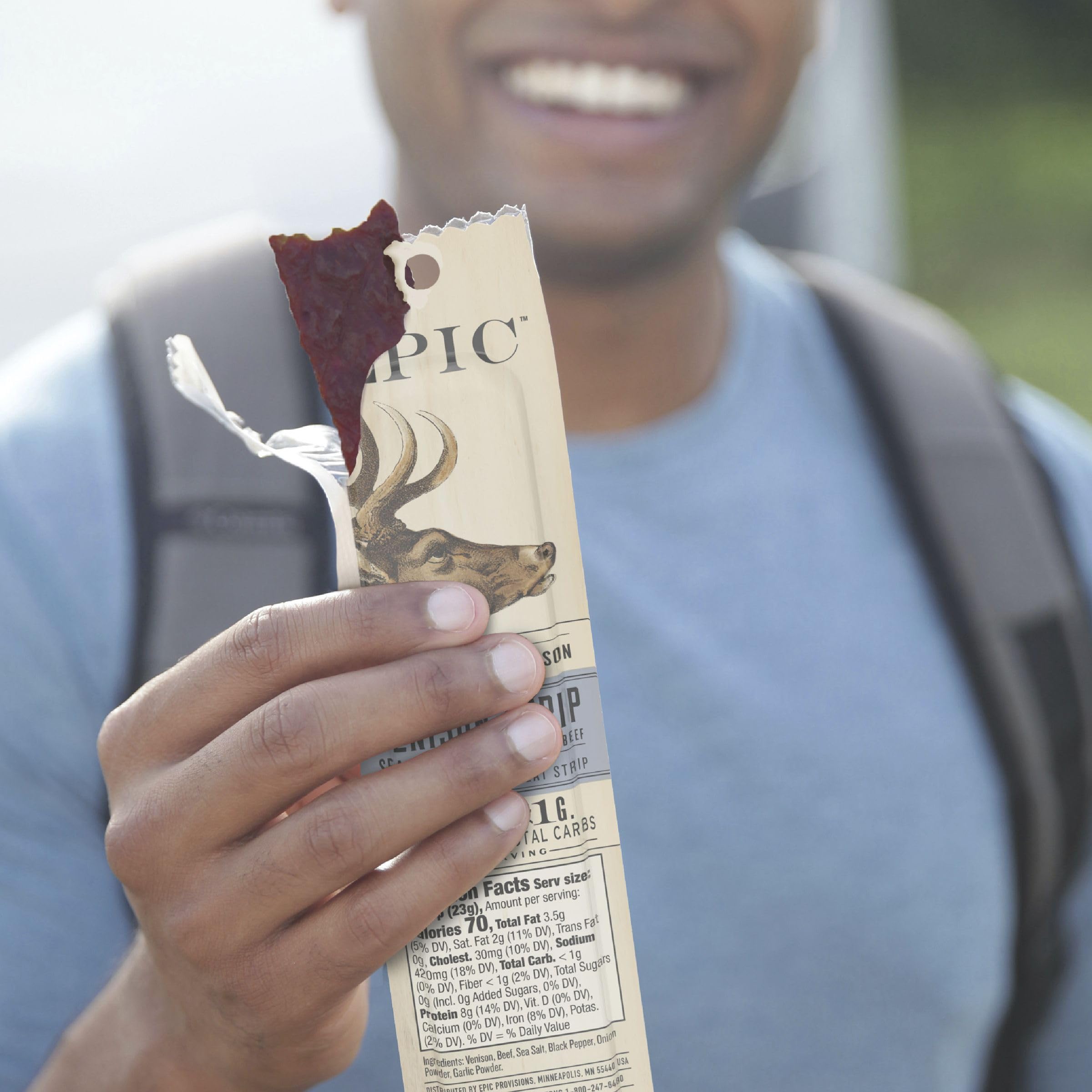 EPIC Venison Strips are a convenient outdoor snack for active days