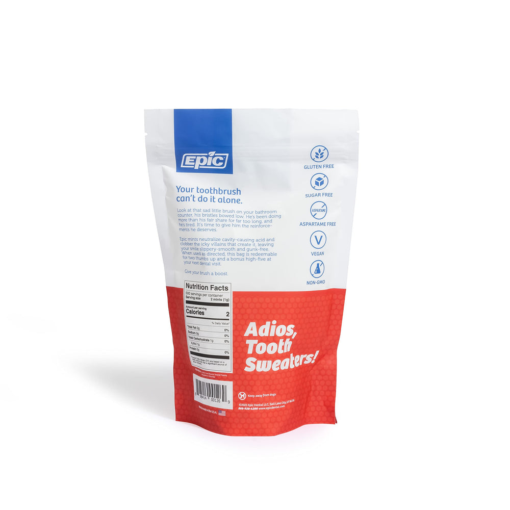 Epic xylitol mints offering a clean breath boost after meals.