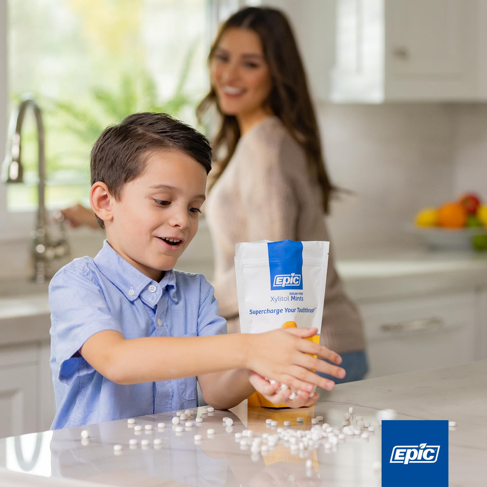 Dental-friendly, sugar-free Epic Xylitol Mints offer a clean taste