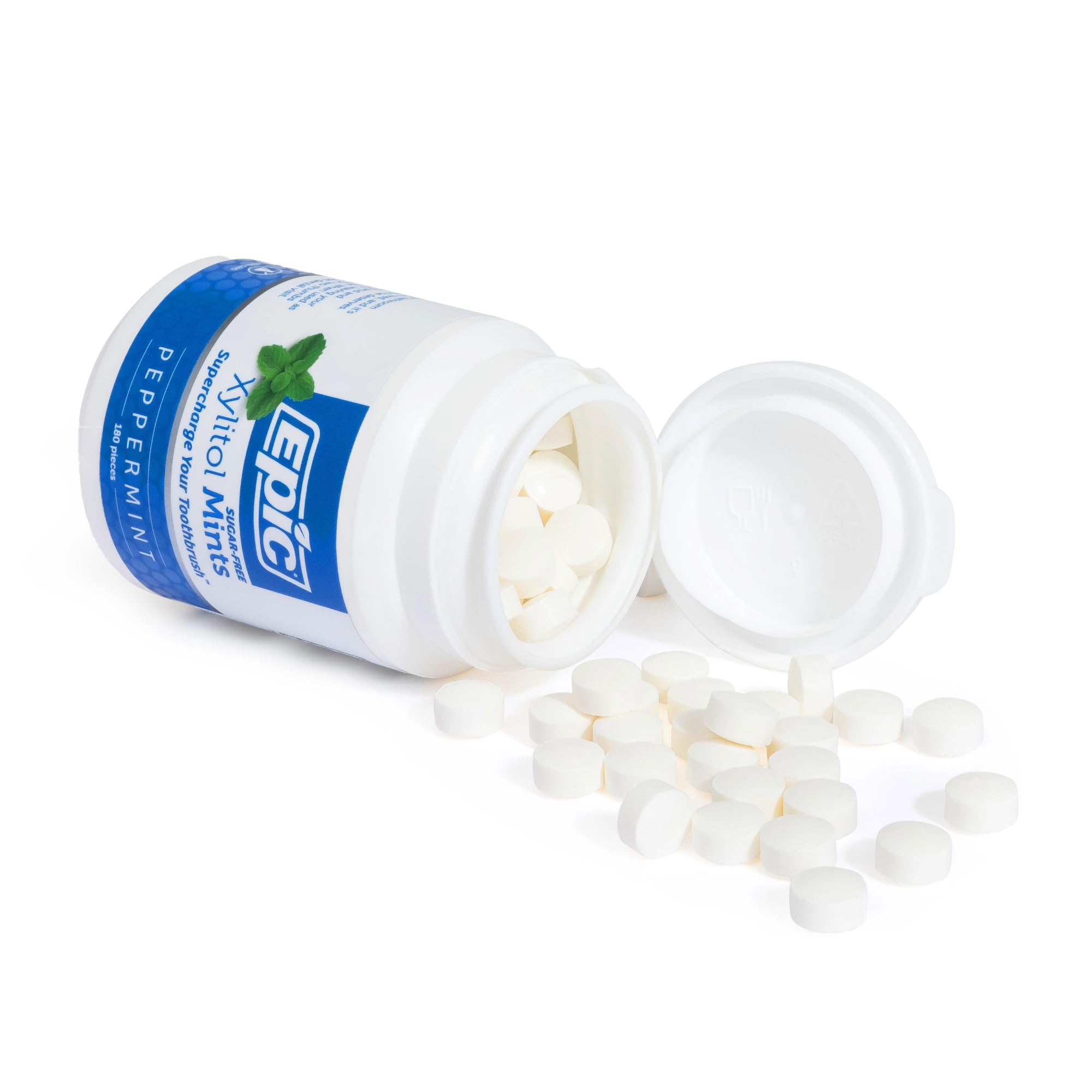 Epic Xylitol Mints close up ready for quick post meal mint