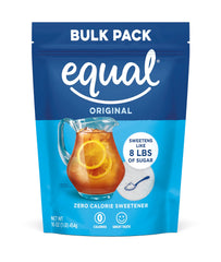 Equal bulk powdered sweetener bag for zero-calorie sweetness