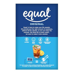 Equal sugar packets coffee use, calorie-free sweetness.