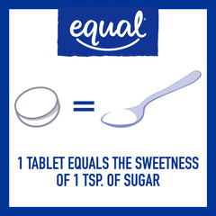 Equal tablets dissolving in coffee demonstrate fast integration and consistent flavor.