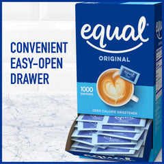 Equal zero-calorie coffee application, enhances cup without adding calories