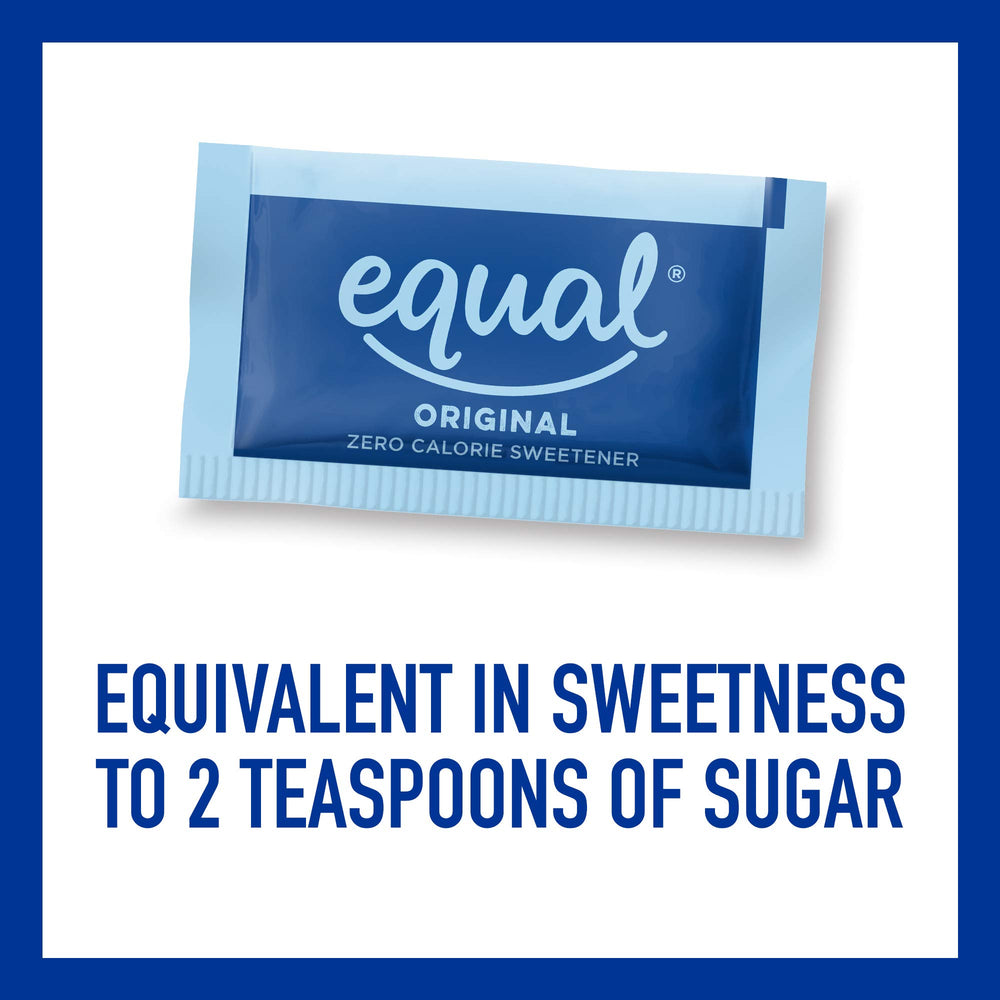 Equal sugar substitute suitable for recipes and beverages.