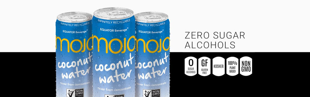 Equator MOJO Coconut Water splash illustrating skin and body hydration benefits