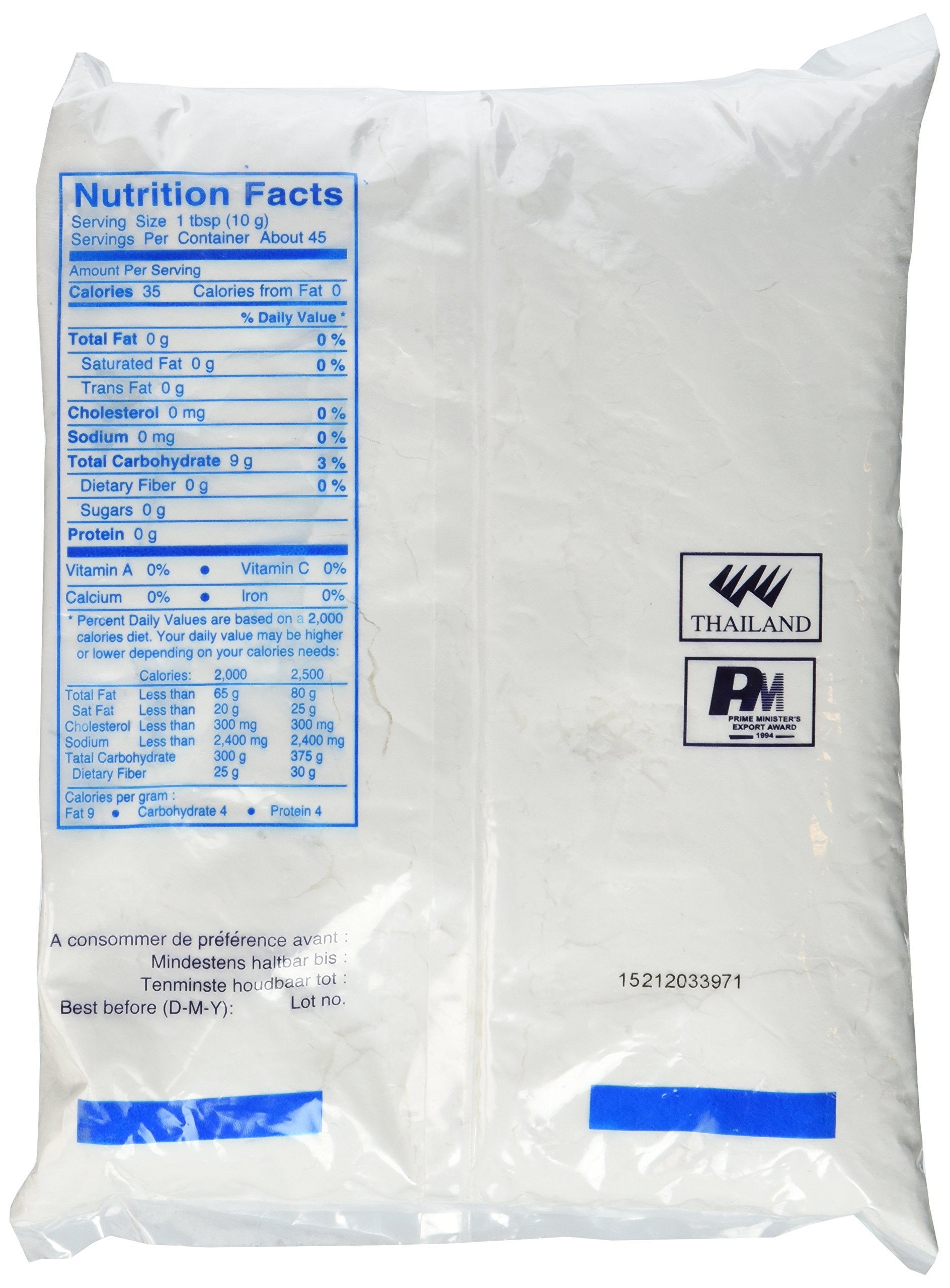 ERAWAN Tapioca Starch Powder jar on a pantry shelf for gluten-free baking.