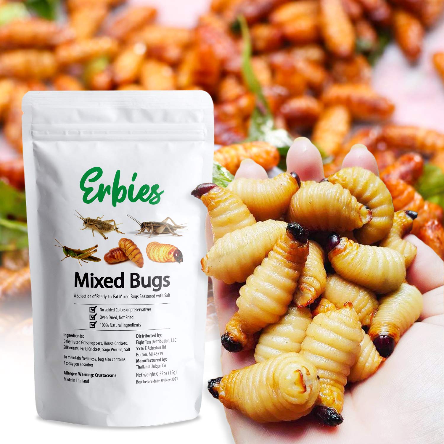 Erbies edible insects gift idea for parties and novelty treats.