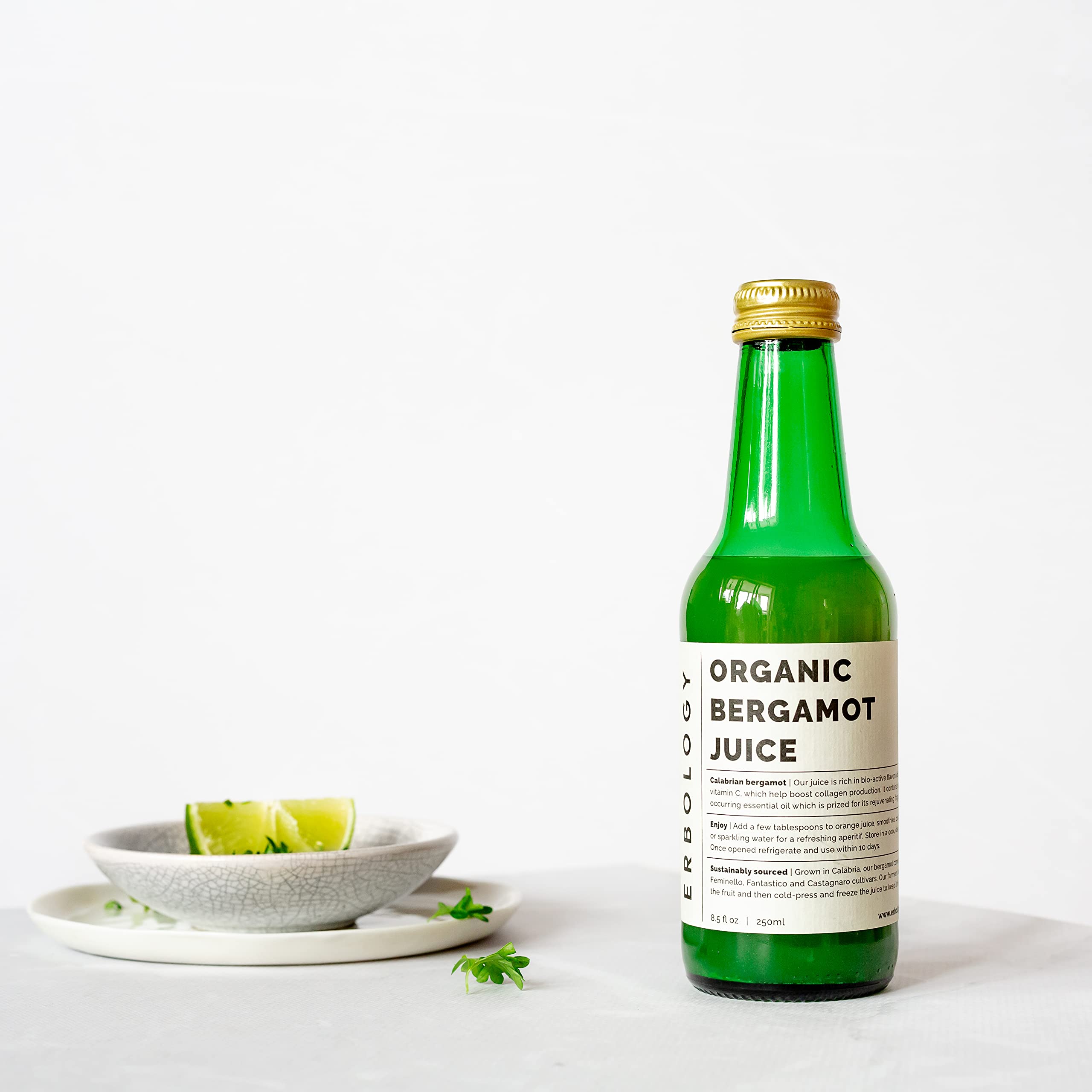 Erbology bergamot juice Calabria farm shot emphasizes small-batch local origin