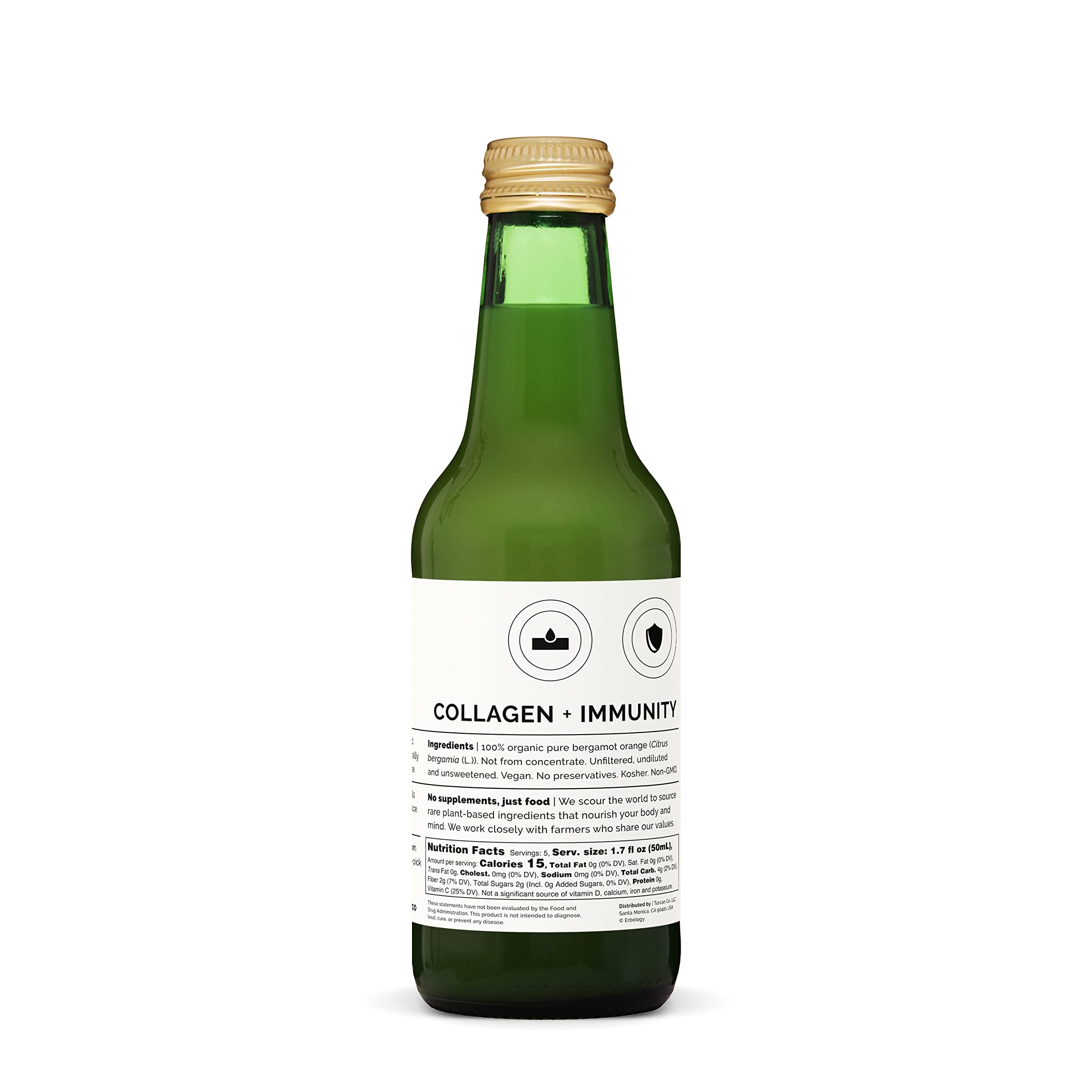 Erbology bergamot juice organic certification seal implies non-GMO integrity