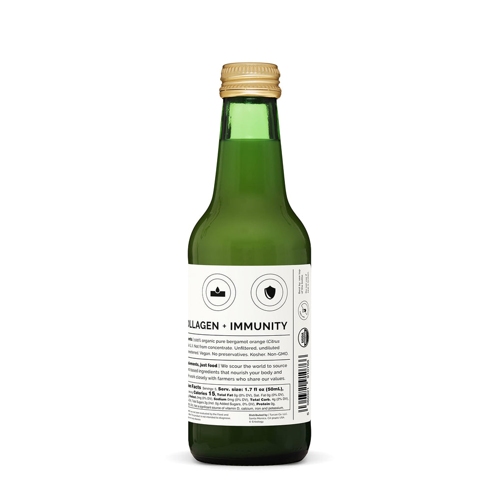 Erbology bergamot juice recyclable glass bottle conveys sustainable packaging