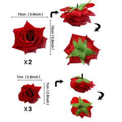 Ercadio artificial rose decorations provide reusable, eye-catching cupcake embellishments.
