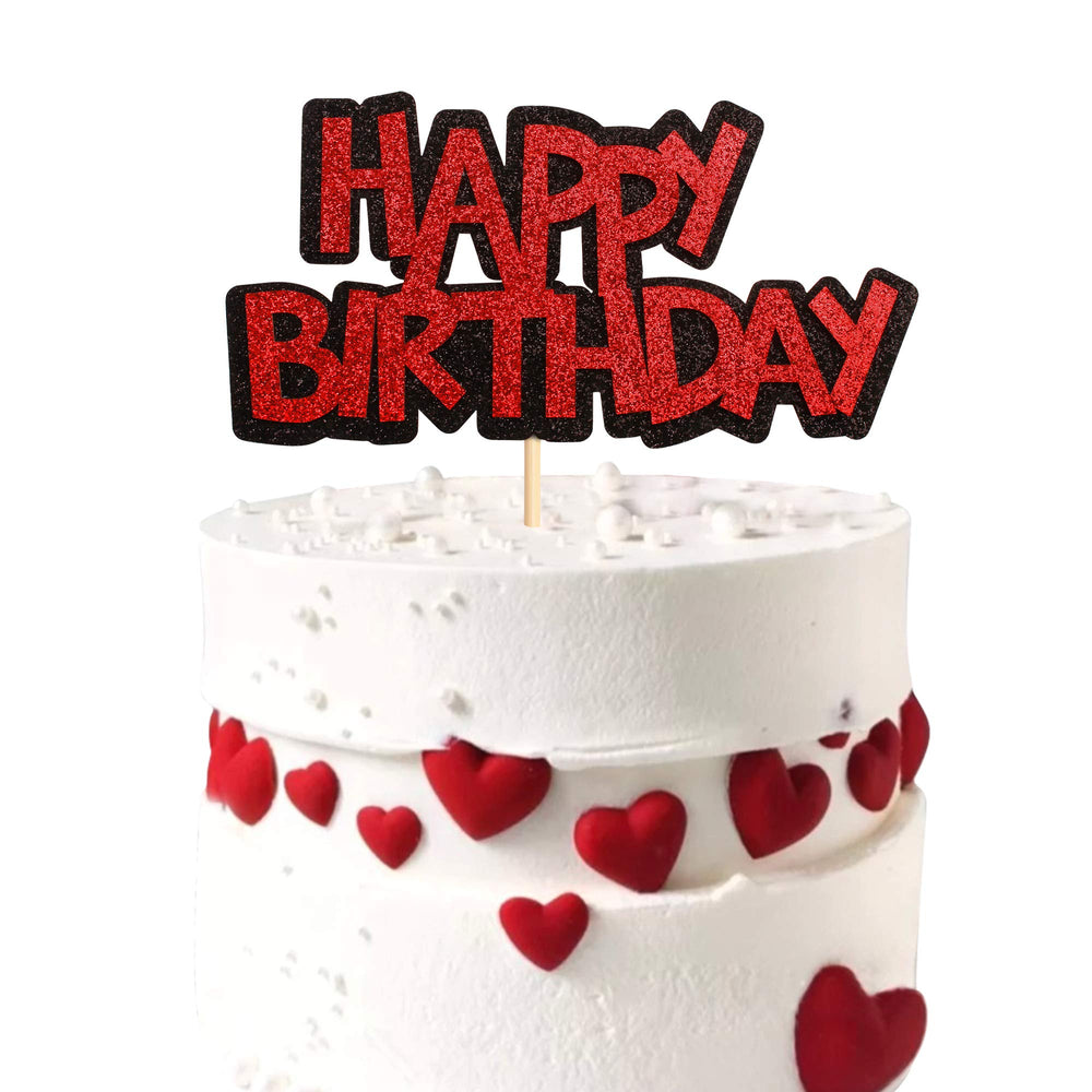 Ercadio double layers birthday topper on cake for a dramatic focal point