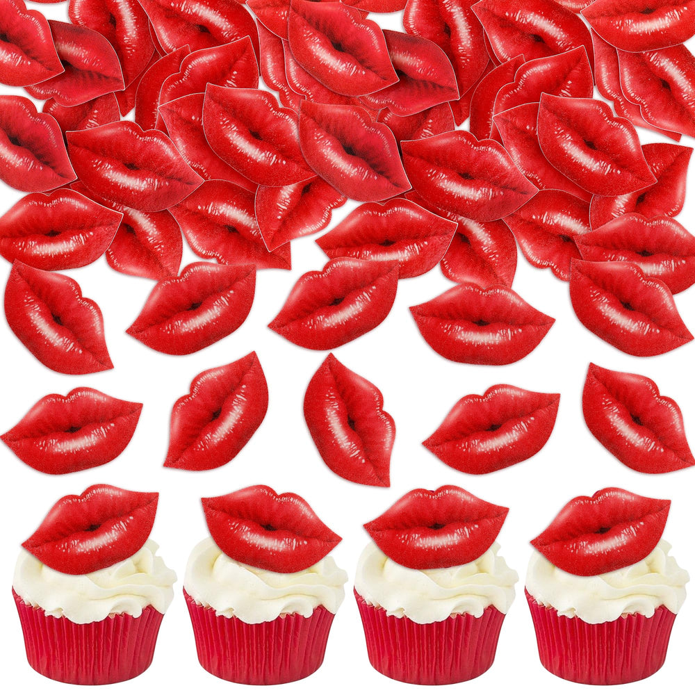 Ercadio 40-pack edible cupcake toppers ideal for romantic celebrations