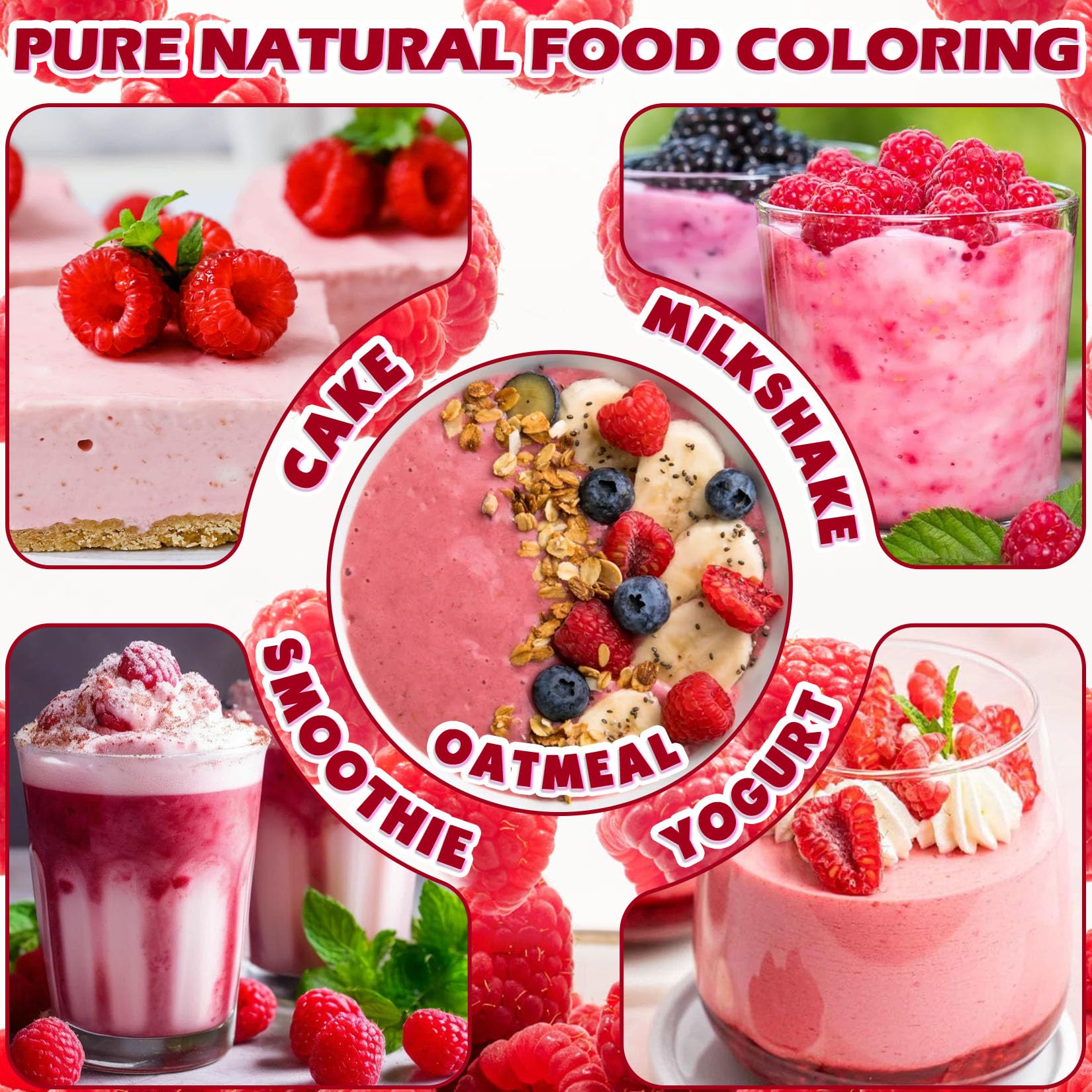 ERCorArt Raspberry Powder in a smoothie demonstrates a vibrant fruity addition