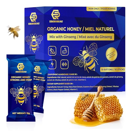 ERODISIAC Honey Sticks Dissolve in Water highlights quick pre-activity energy and stamina