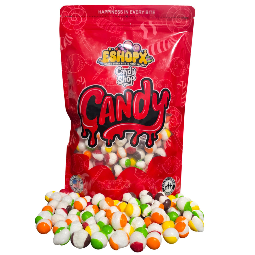EShopX Freeze Dried Rainbow Candy flavors highlight five fruity profiles for bold taste.
