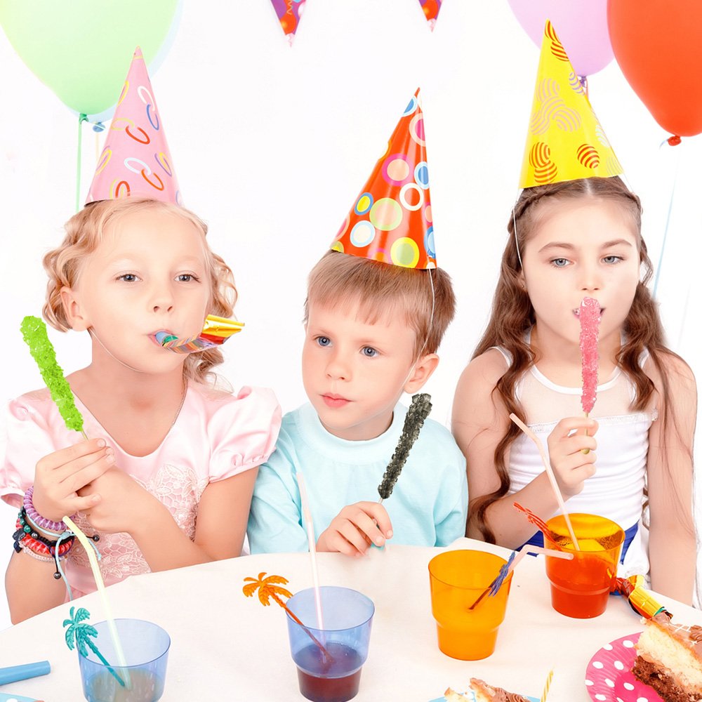Espeez candy buffet with pink rock candy sticks