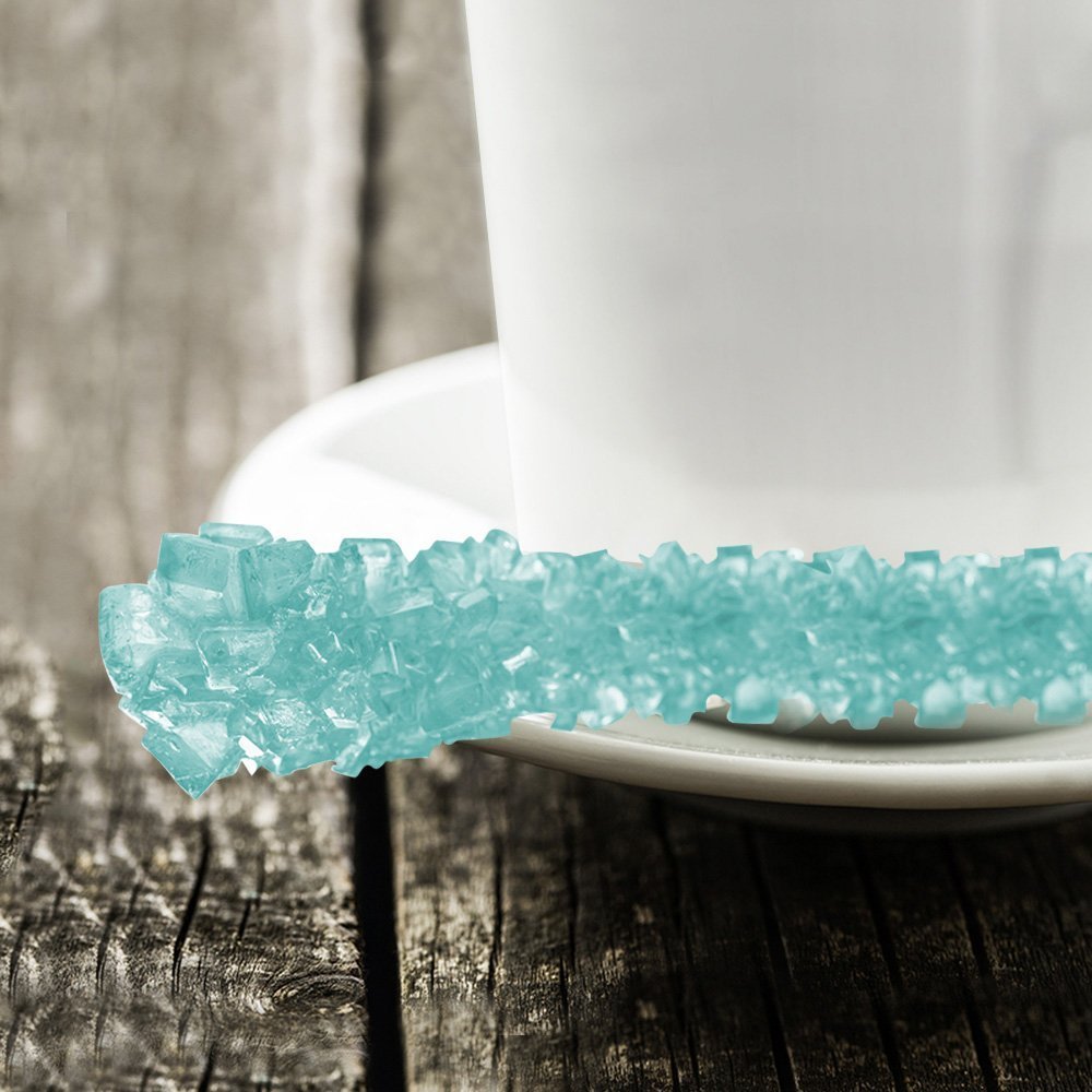 Espeez light blue crystal candy close-up highlights the sparkling crunch.