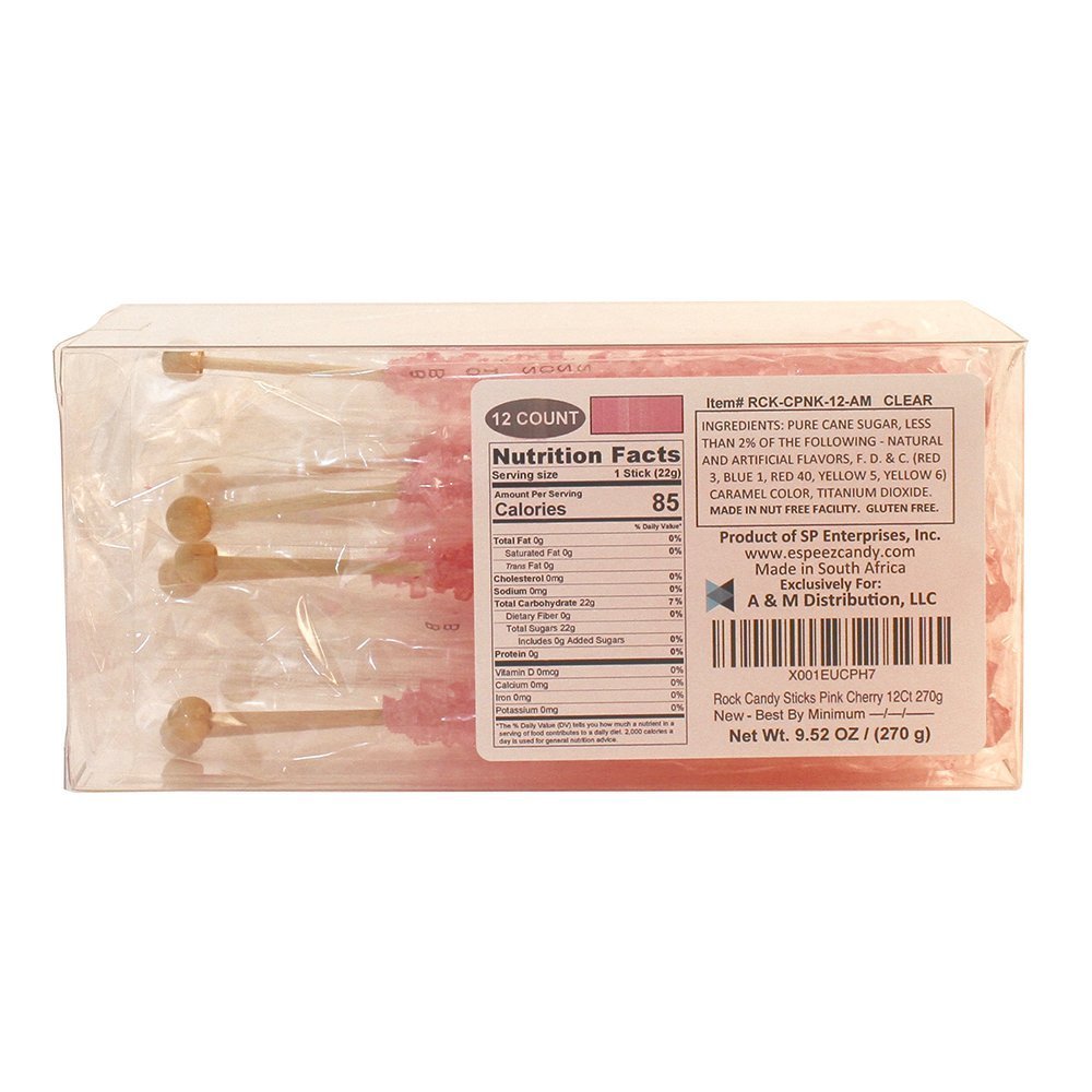Espeez pink cherry rock candy stick wrapped for gifting