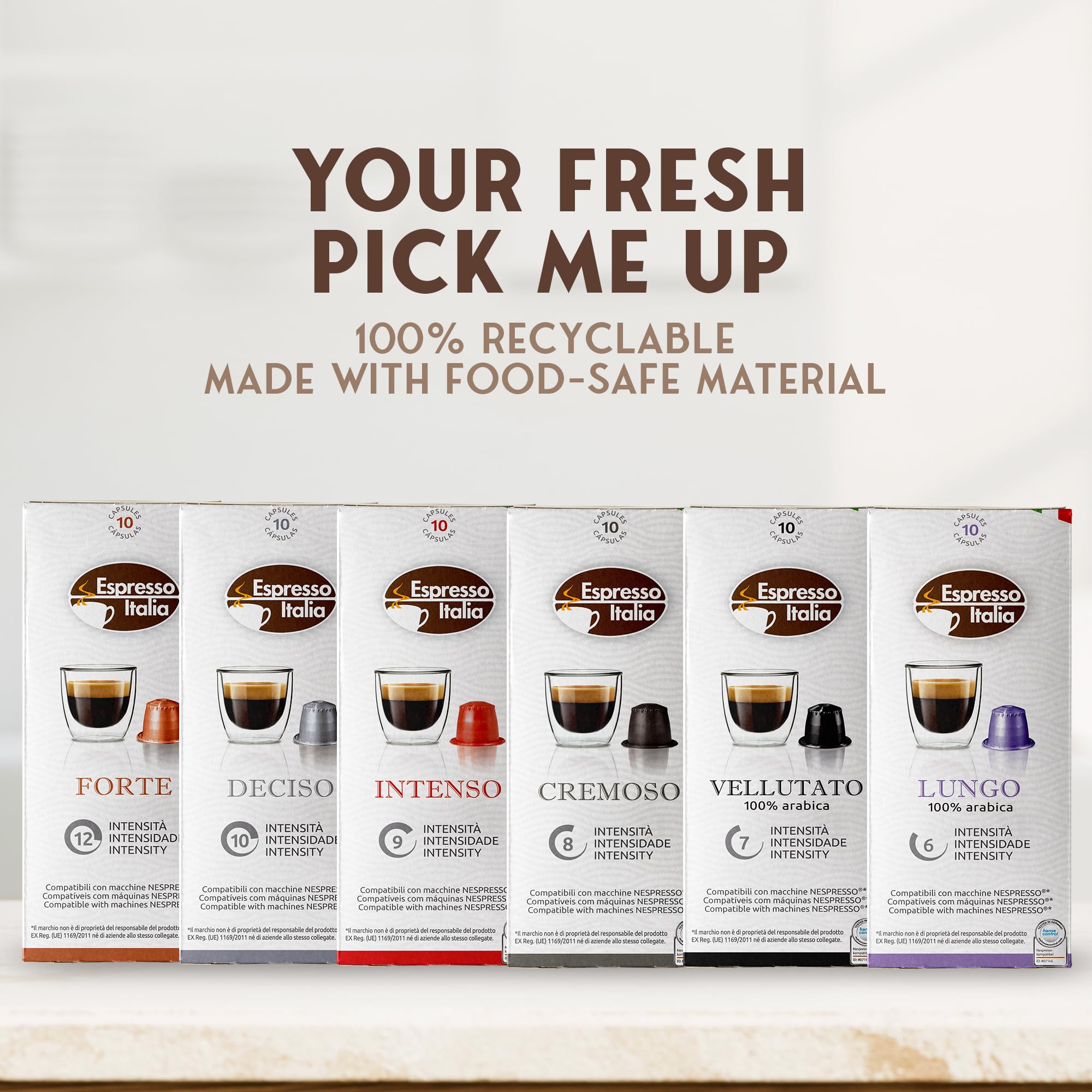 Espresso Italia packaging detail emphasizing freshness seal
