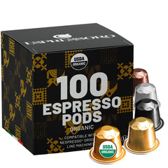 Espressoro 100 Organic Espresso Pods variety pack for quick, flavorful mornings.