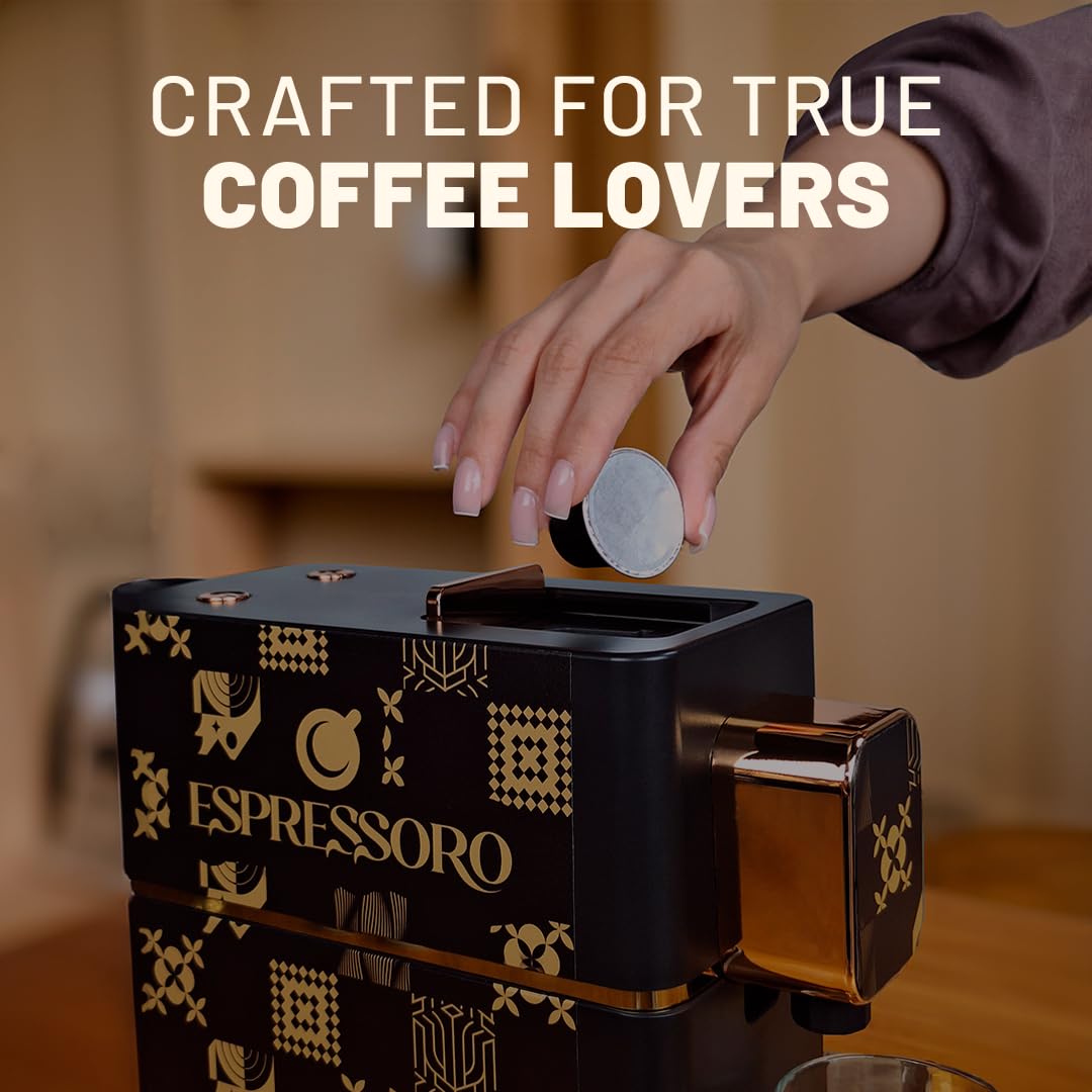 Espressoro Italian-made espresso pods deliver authentic aroma at home.