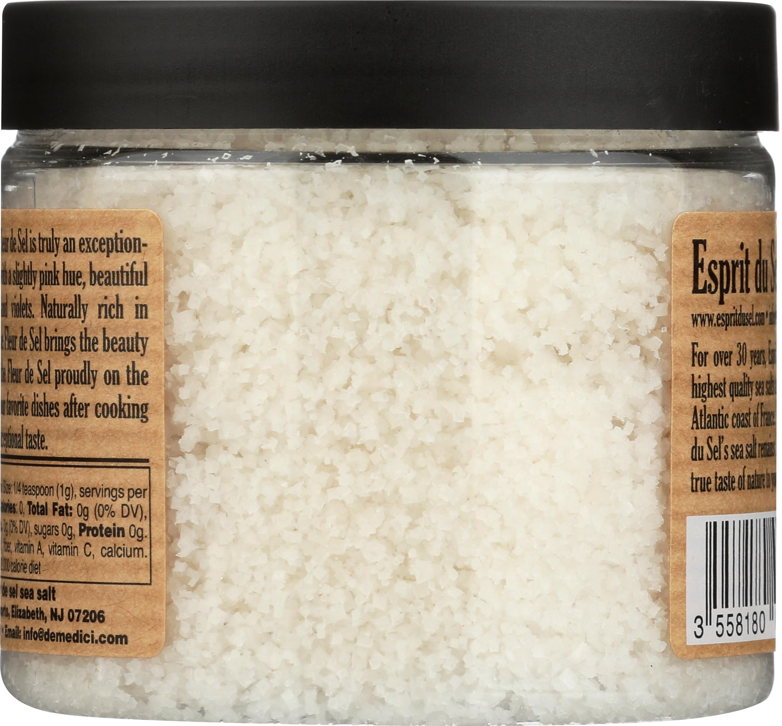 Esprit Du Sel Fleur De Sel jar with spoon for easy kitchen pouring