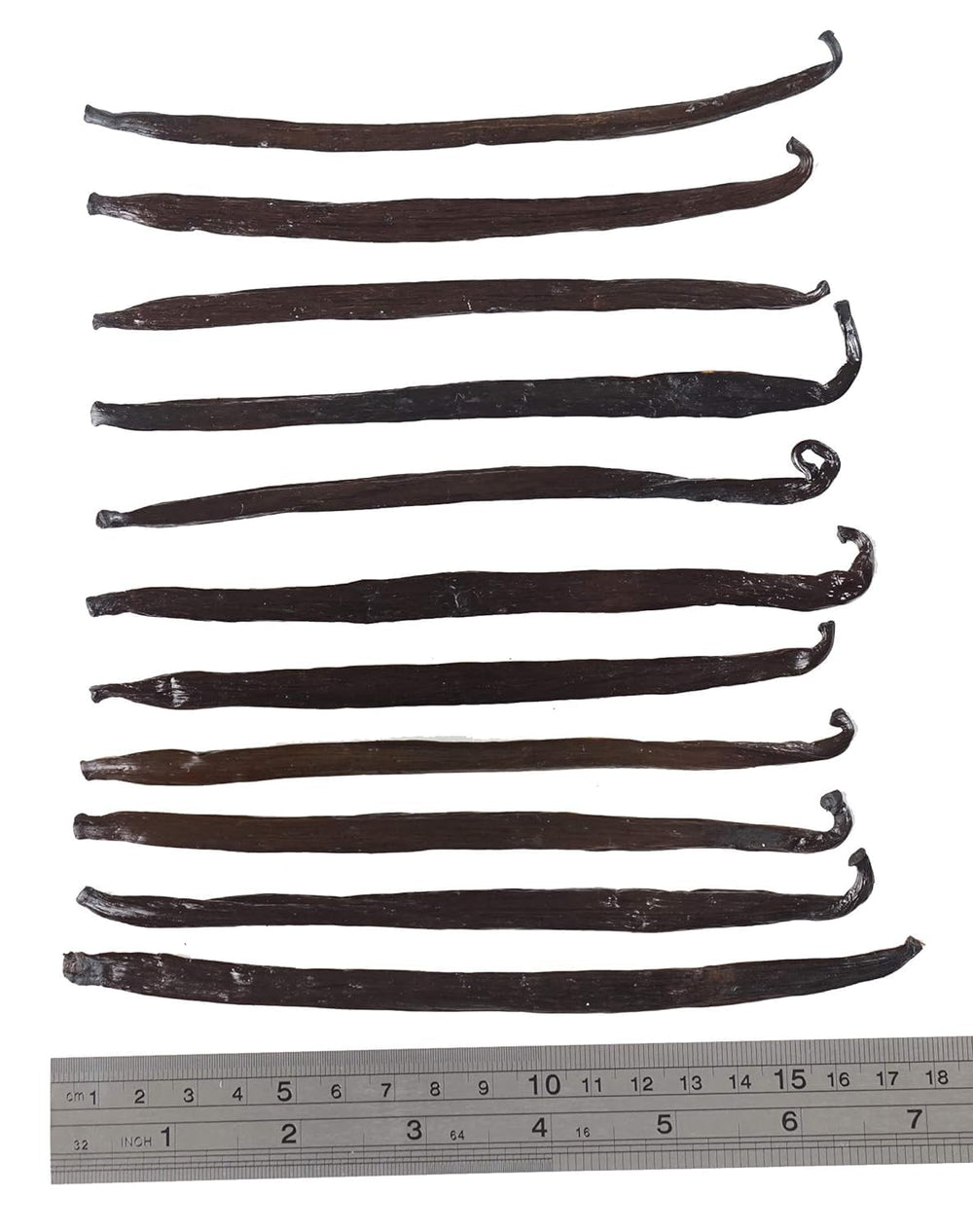 ESSENCE Vanilla beans close-up shows plump pods with glossy surface