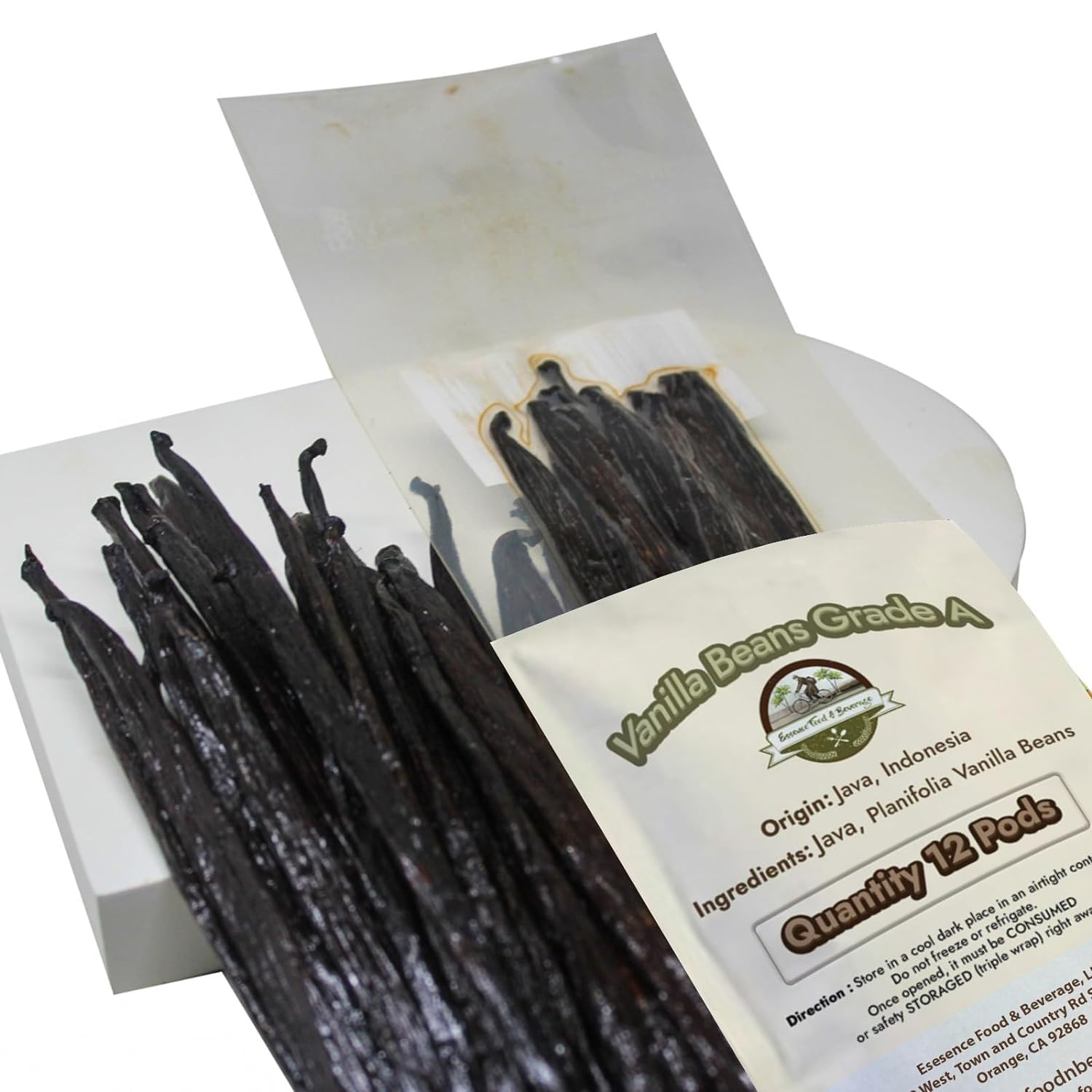 ESSENCE Vanilla beans pack triple-sealed to preserve moisture and freshness
