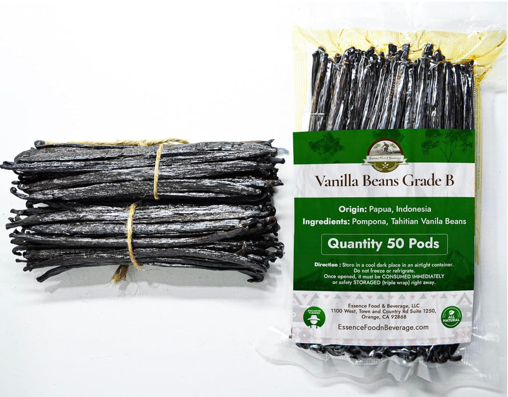 ESSENCE VANILLA BEANS Tahitian 5in – rich aroma ideal for vanilla extract.