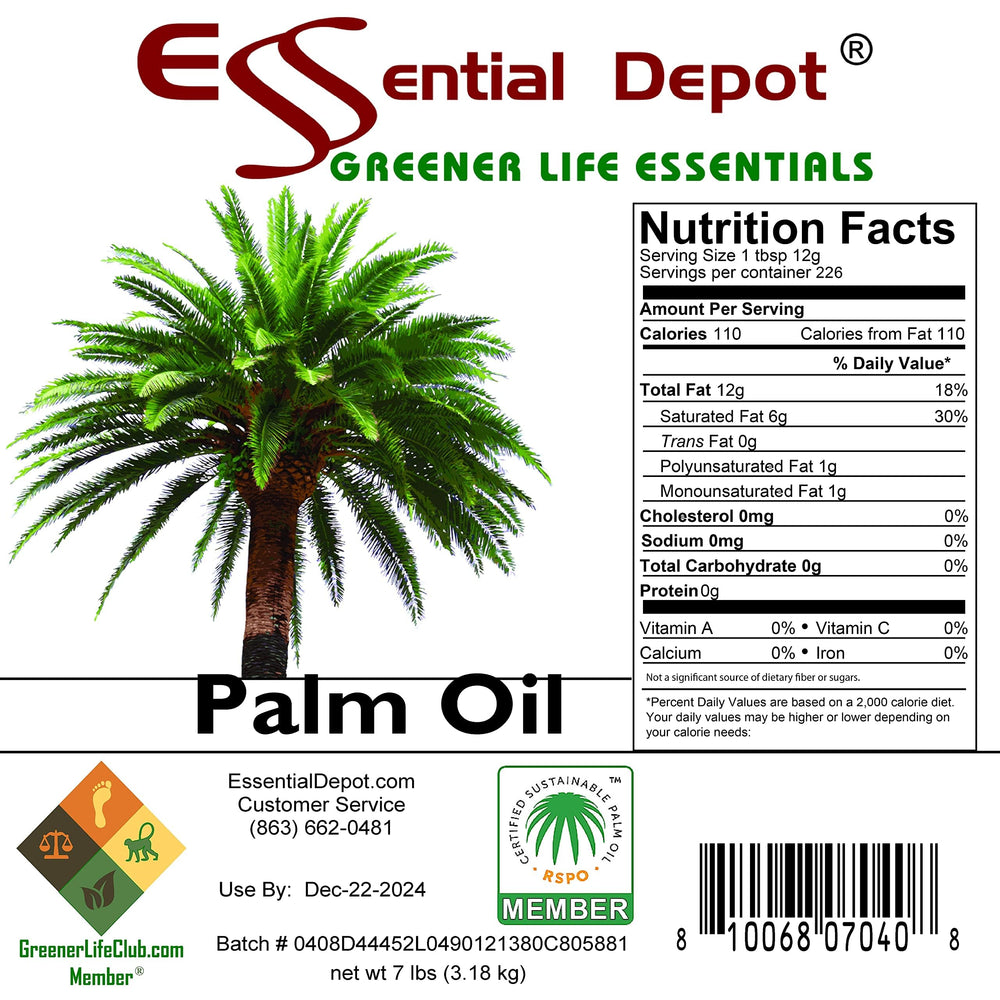Essential Depot Palm Oil microwavable container enables quick melt and use.