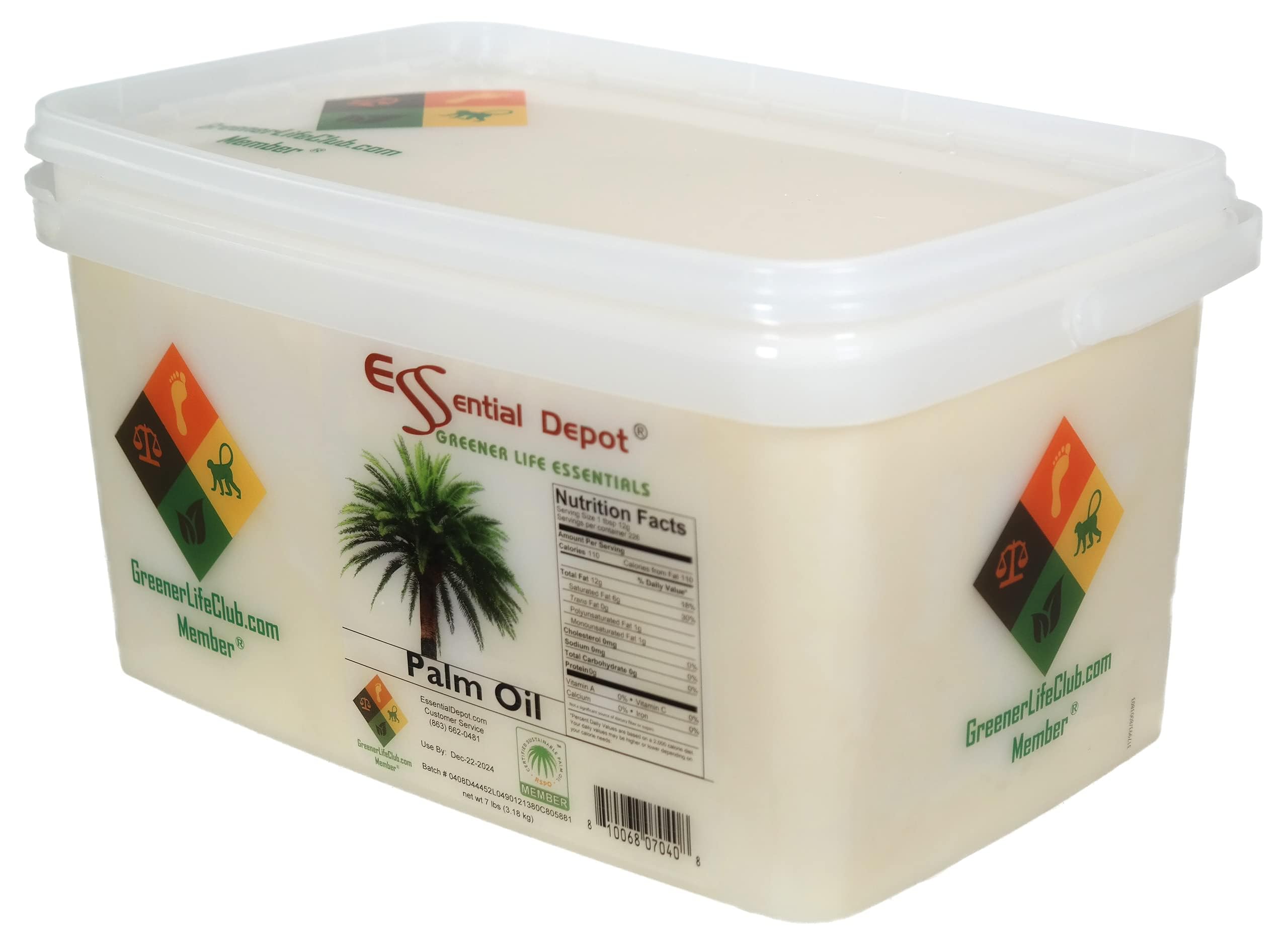 Essential Depot Palm Oil vegan, non-GMO, suitable for various recipes.