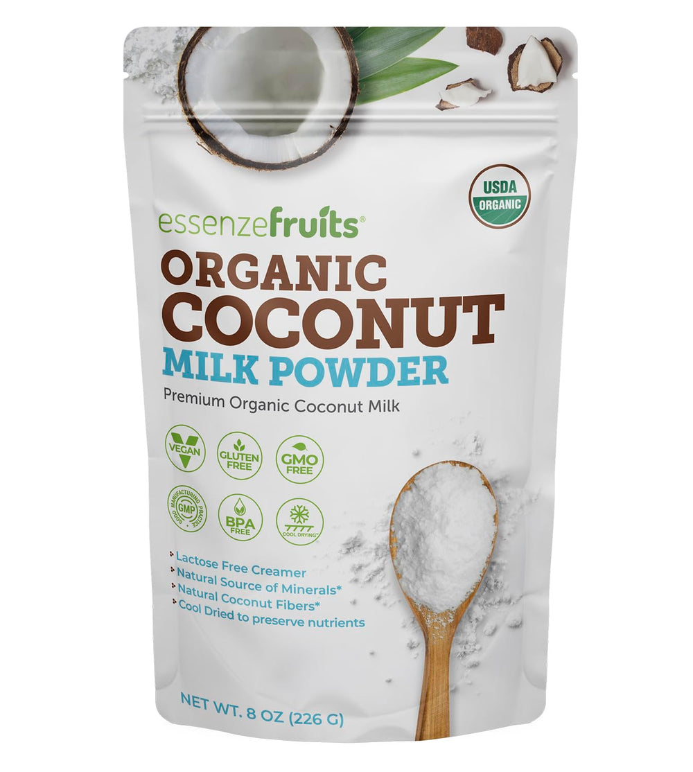 Essenzefruits coconut milk powder bottle for dairy-free cooking and baking