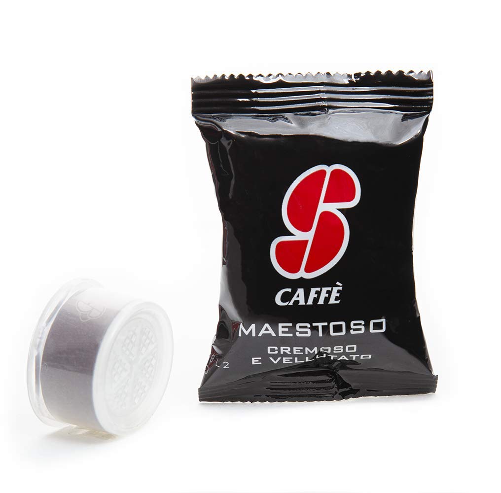 Essse Caffe Maestoso capsules pack 100 ready for daily espresso rituals.