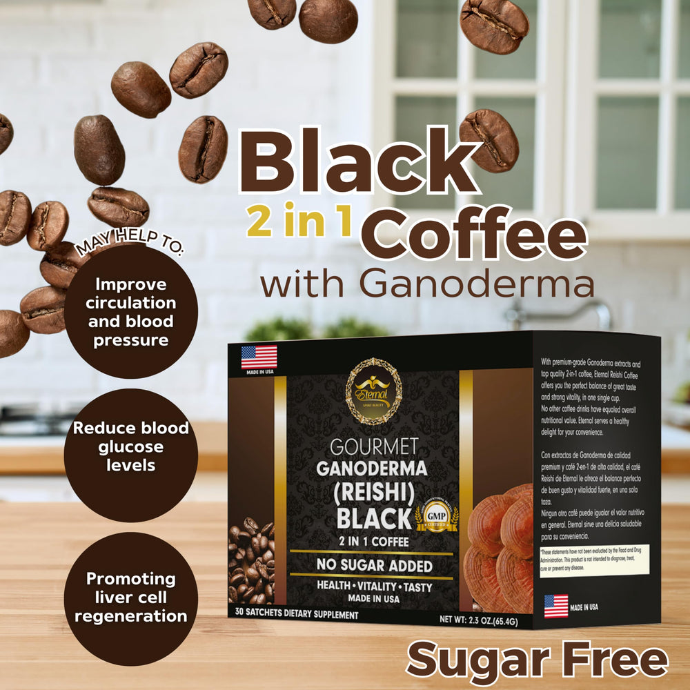 Eternal Spirit Beauty Asian Black Coffee Singles packaging shows convenient single-serve design.