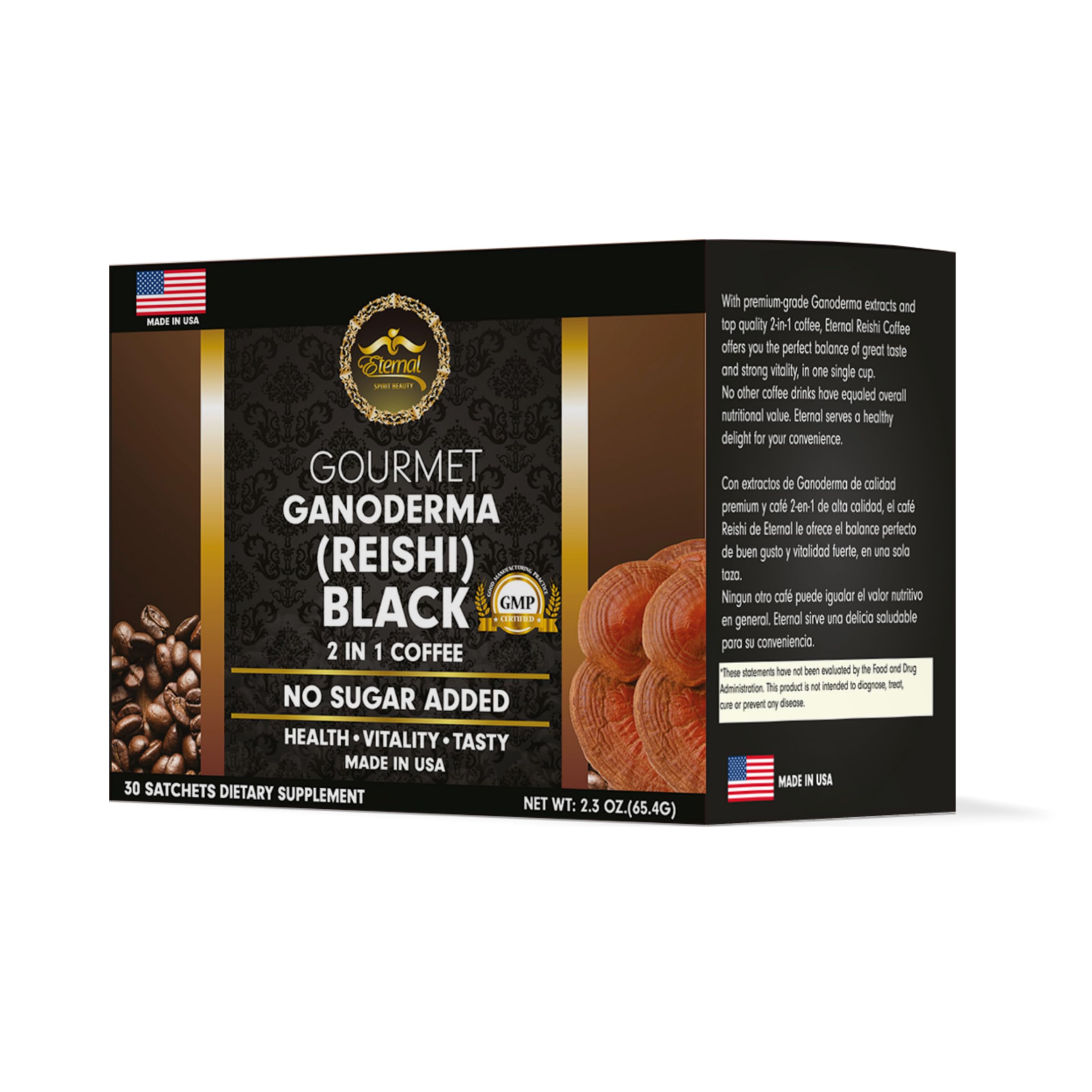 Eternal Spirit Beauty Asian Black Coffee Singles packets for fast, flavorful energy on the go.
