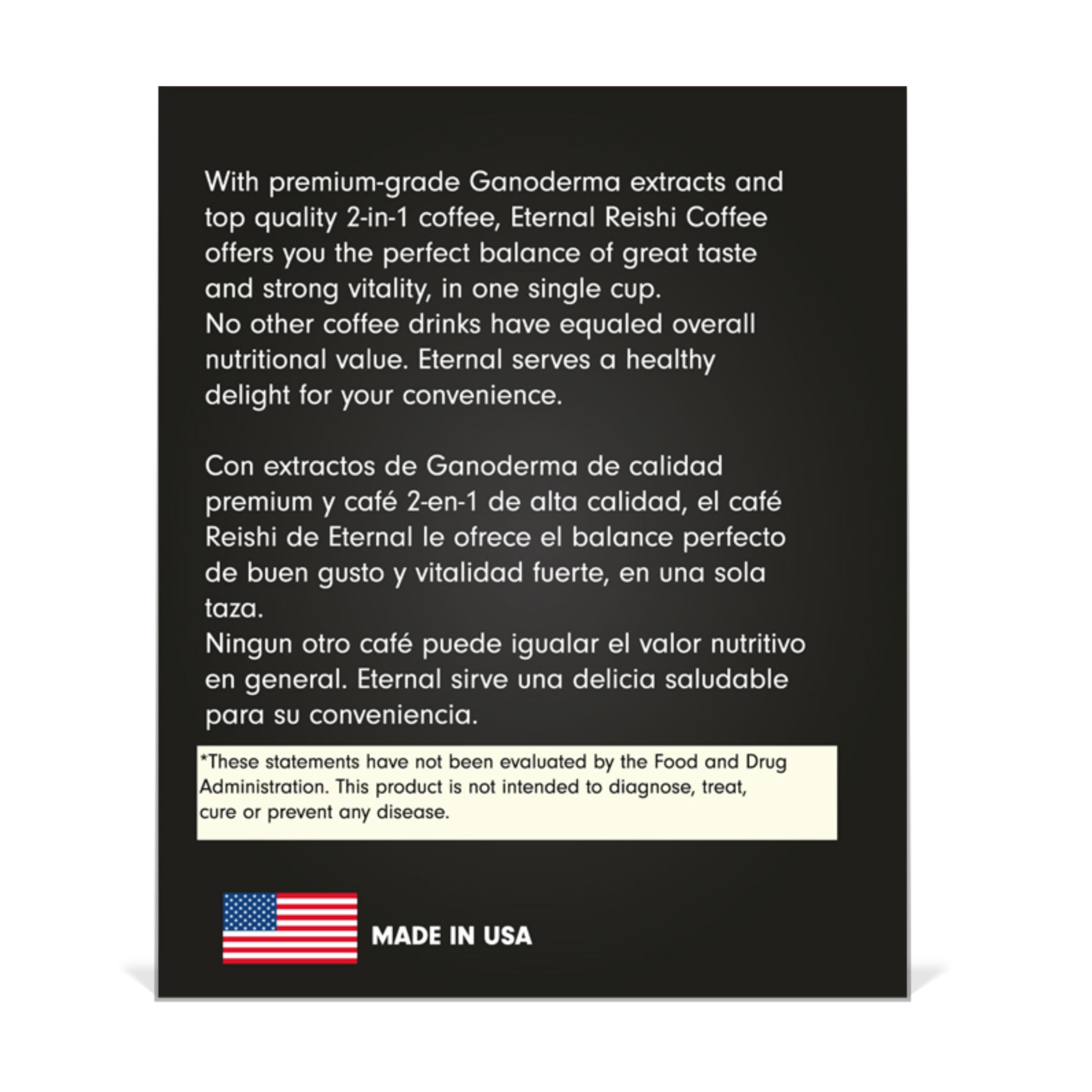 Eternal Spirit Beauty Asian Black Coffee Singles travel-size packets for on-the-go caffeine.