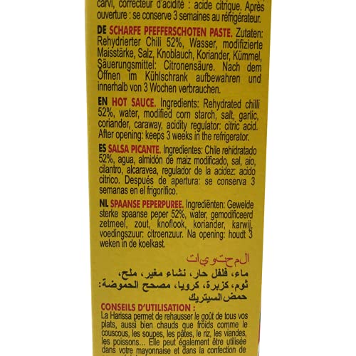 ETTO Harissa label details highlight traditional ingredients and spice level.