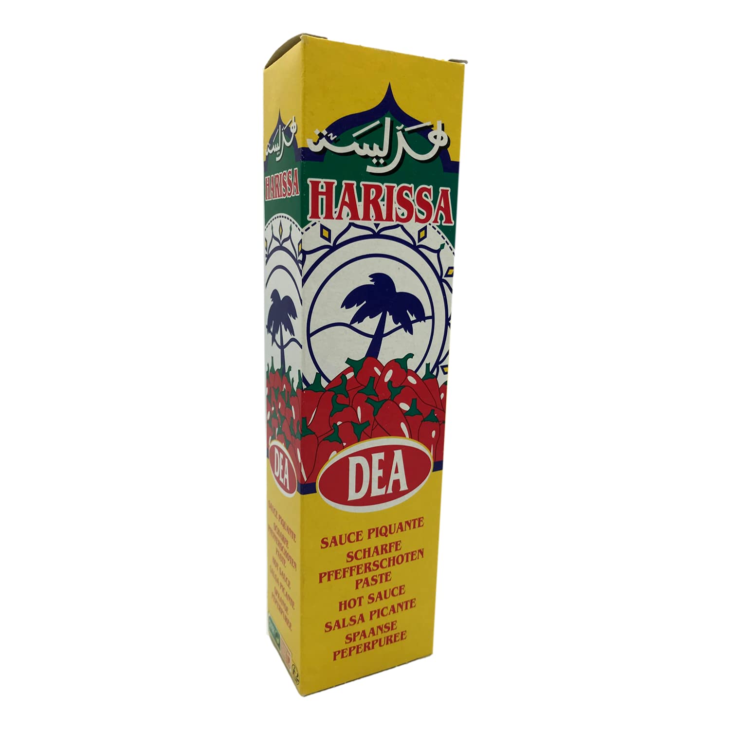 ETTO Harissa tube close-up reveals vibrant red paste texture.