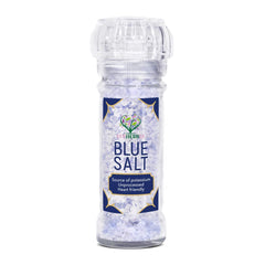 Eupherbia Blue Salt crystals in a bottle, perfect for finishing dishes.