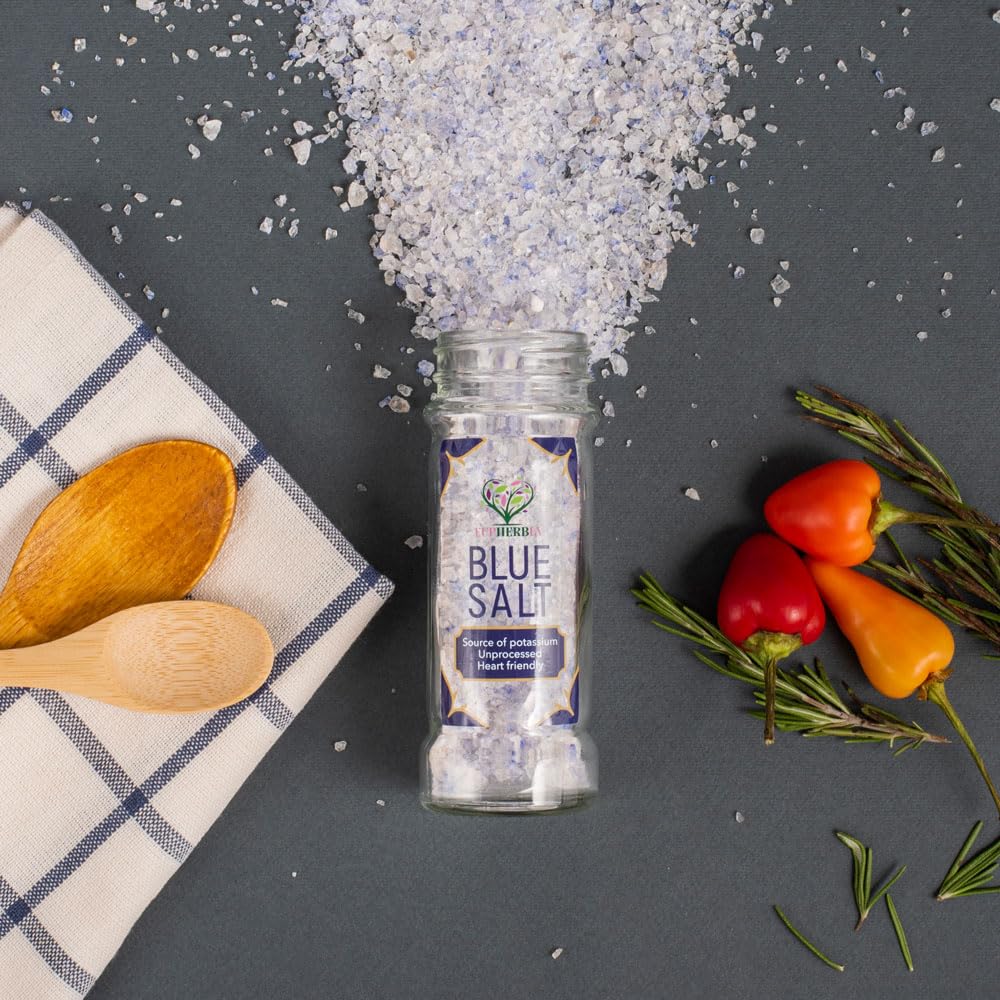 Potassium-rich Eupherbia Blue Salt boosts flavor with mineral balance.