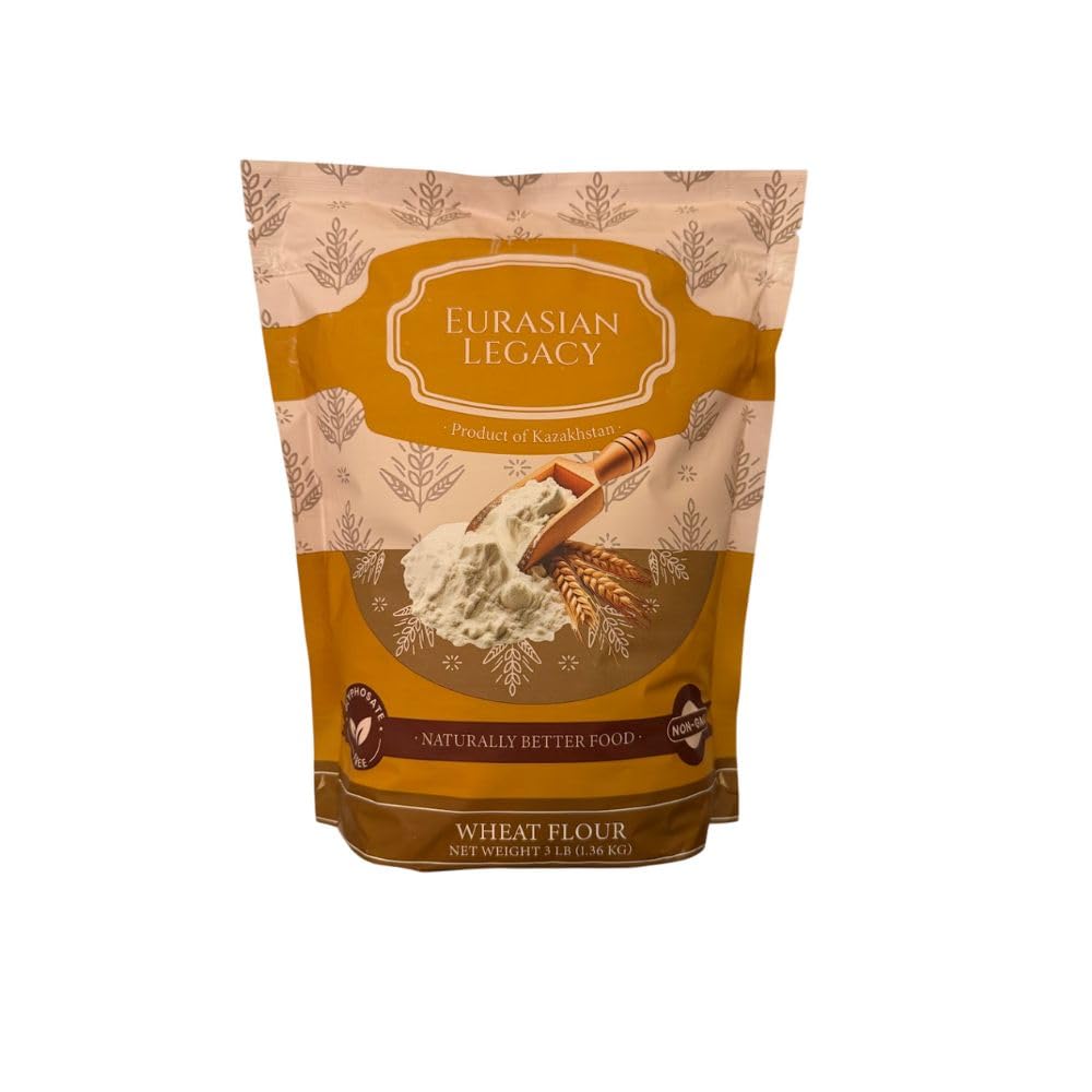 Eurasian Legacy Non-GMO flour in a 3 lb bag for reliable everyday baking.