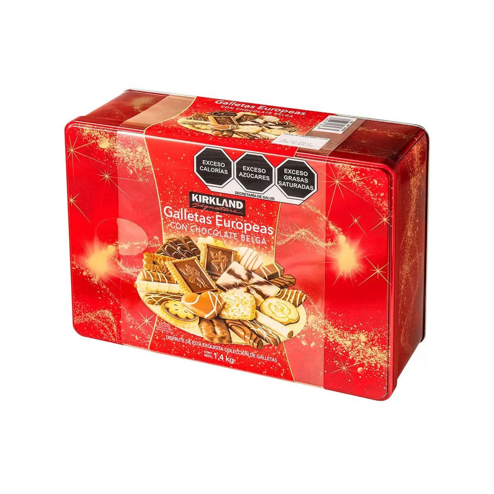 European Cookies Kirkland Belgian Chocolate coated biscuits display, perfect for sharing at parties.