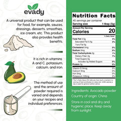 EVADY Avocado Powder closeup shows fine texture for dressings, sauces, and seasonings.