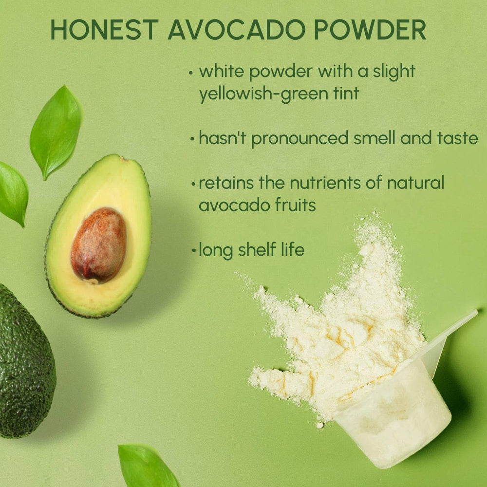 EVADY Avocado Powder in a smoothie bowl demonstrates easy nutrient boost for beverages.